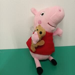 Peppa pig w/Red dress stuffed animal plush Peppa pig soft toy